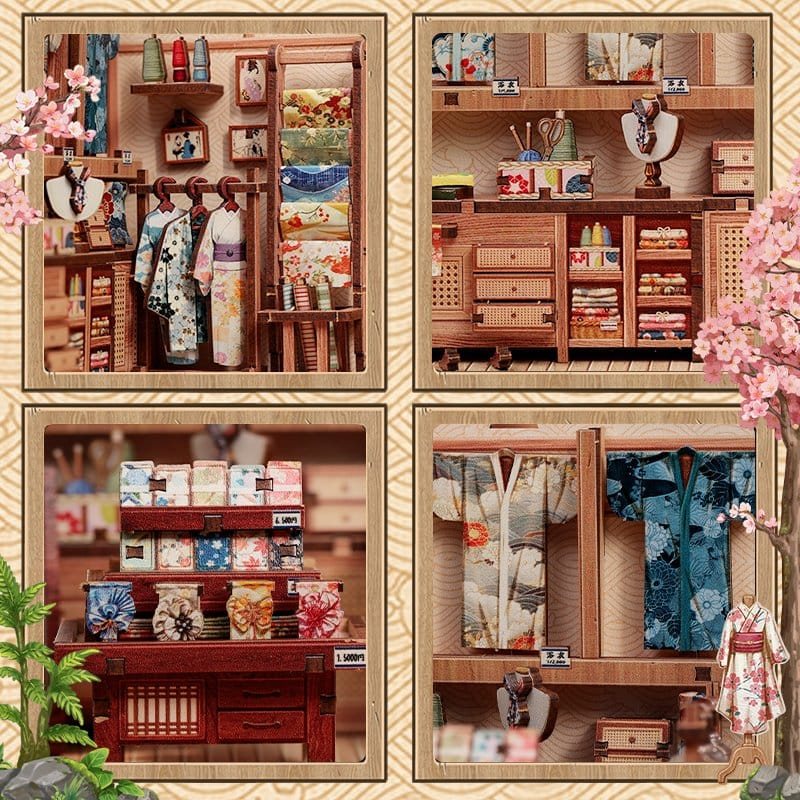 Miniature House Model Kit Sakura O Kimono Shop 19 x 14 cm [4]