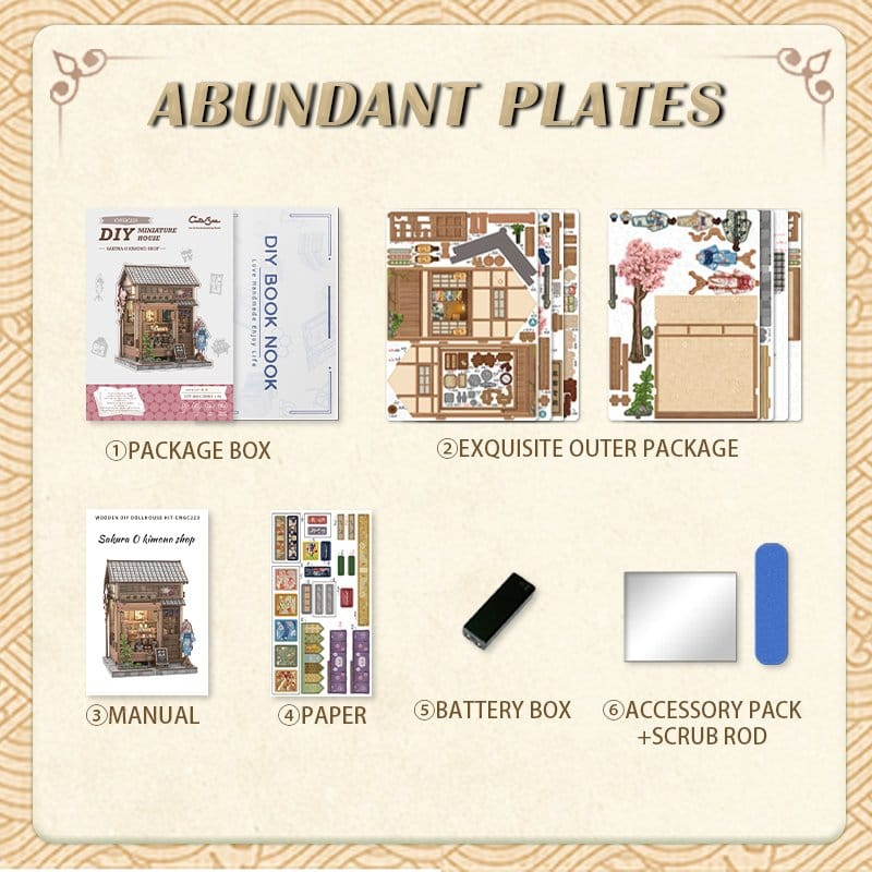 Miniature House Model Kit Sakura O Kimono Shop 19 x 14 cm [9]