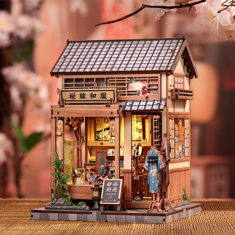 Miniature House Model Kit Sakura O Kimono Shop 19 x 14 cm [13]