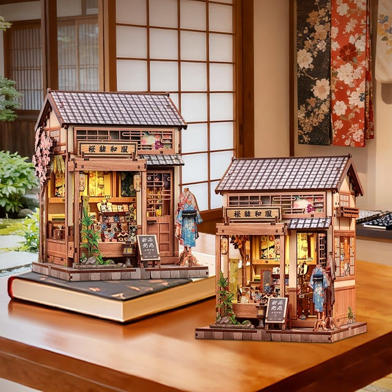 Miniature House Model Kit Sakura O Kimono Shop 19 x 14 cm [20]
