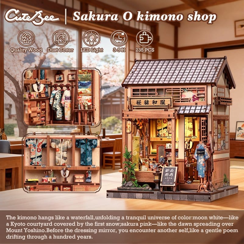 Miniature House Model Kit Sakura O Kimono Shop 19 x 14 cm [14]