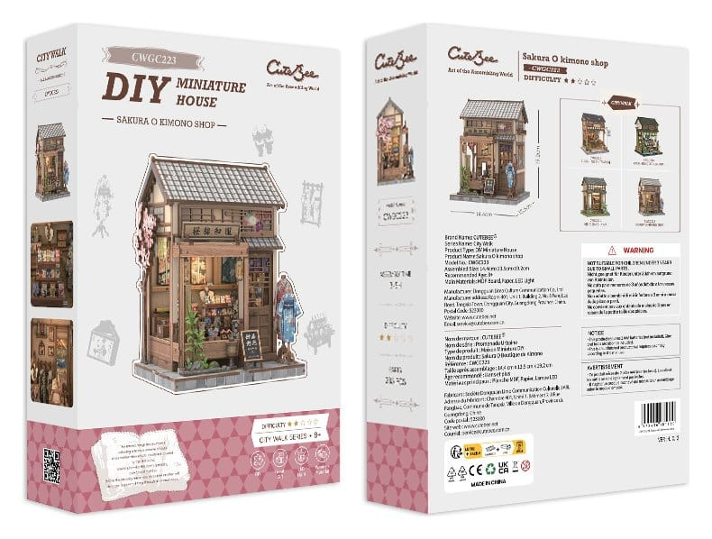 Miniature House Model Kit Sakura O Kimono Shop 19 x 14 cm [10]