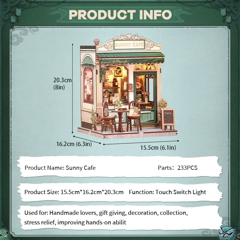 Miniature House Model Kit Sunny Cafe 20 x 16 cm [5]