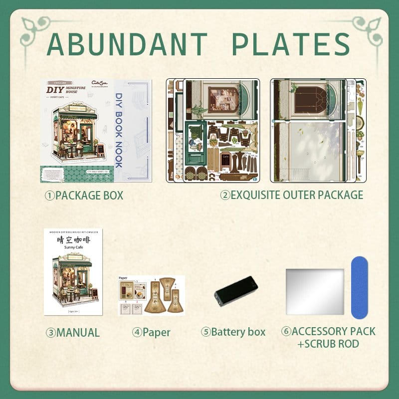 Miniature House Model Kit Sunny Cafe 20 x 16 cm [7]
