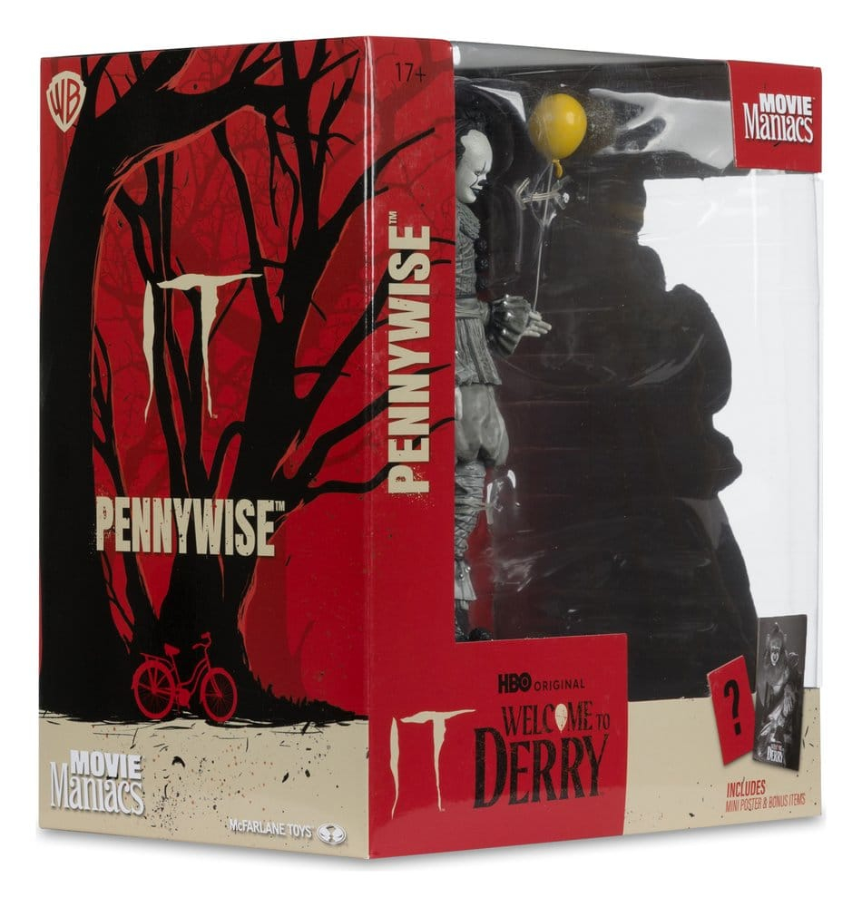 Movie Maniacs IT: Welcome to Derry Pennywise Black & White Figurina 16 cm [2]