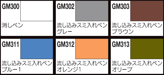 Mr. Hobby Gundam Marker Pouring Inking Pen Set GM302-GM313 [2]