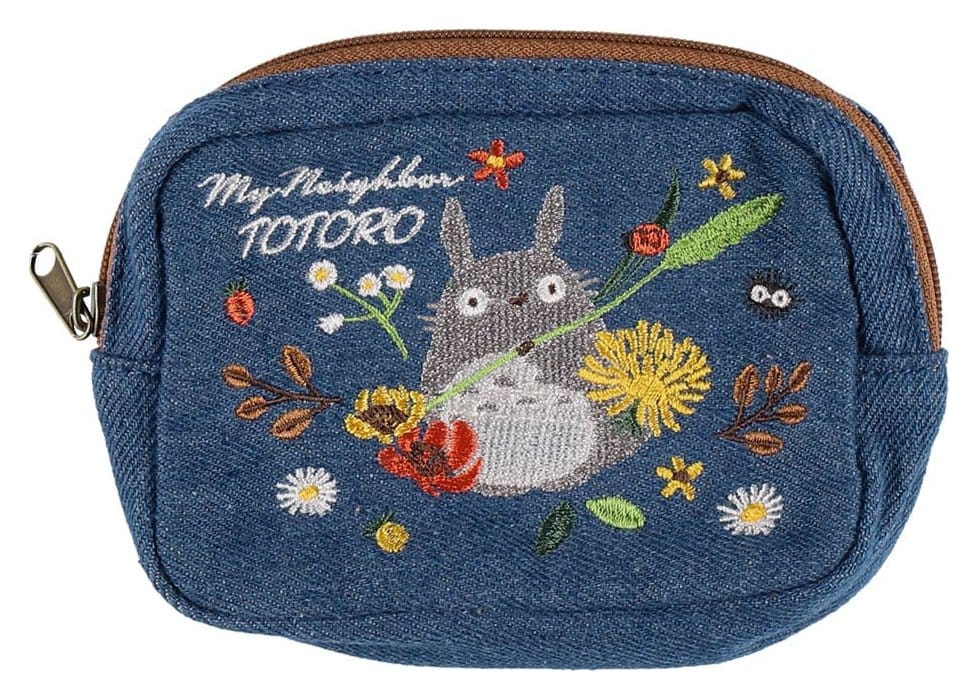 My Neighbor Totoro Denim Pouch Totoro & flower wreath [4]