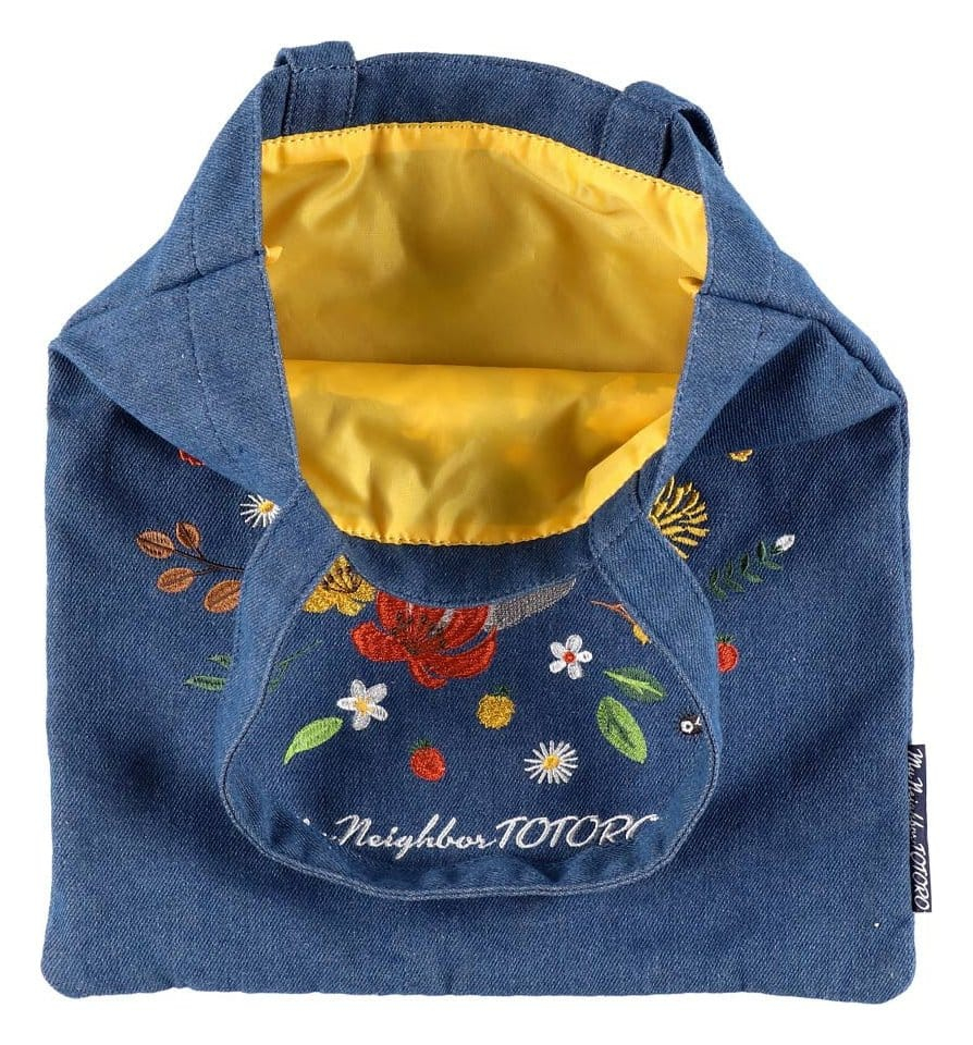 My Neighbor Totoro Tote Bag Denim Totoro & Flower Wreath [2]
