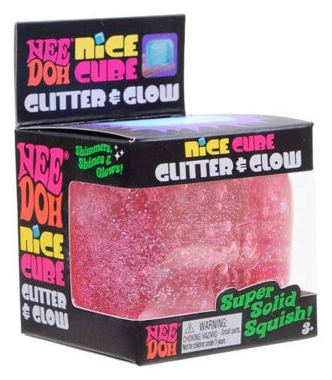 NeeDoh Squeeze Ball Nice Cube Glitter & Glow 5 cm Display (12) [6]