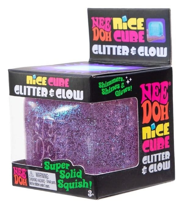 NeeDoh Squeeze Ball Nice Cube Glitter & Glow 5 cm Display (12) [3]