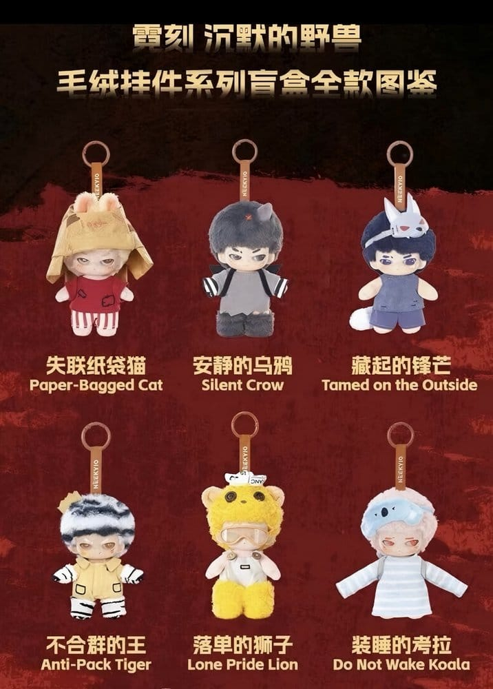 Neekyio Silent Beast Plush Keychain 15 cm Blind Box Display (6) [8]