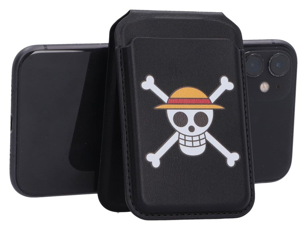 One Piece Card Holder Luffy Jolly Roger Black 10 cm [2]