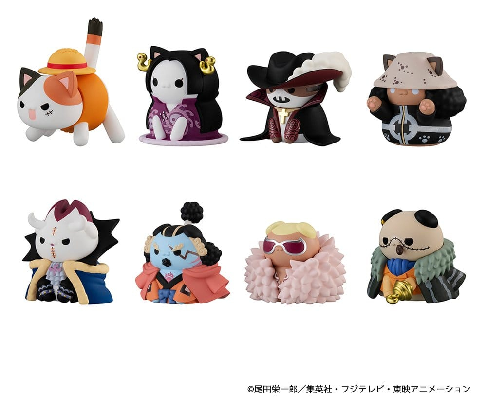 One Piece Mega Cat Project Nyan Piece Nyan! Luffy & the Seven Warlords of the Sea Mini Figures 3 cm Blind Box Display (8) (Repeat) [11]
