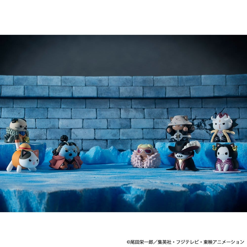 One Piece Mega Cat Project Nyan Piece Nyan! Luffy & the Seven Warlords of the Sea Mini Figures 3 cm Blind Box Display (8) (Repeat) [9]