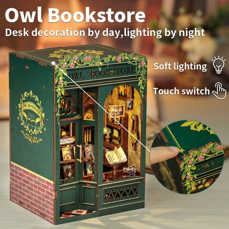 Owl Bookstore - DIY Book Nook Kit cu LED [3]