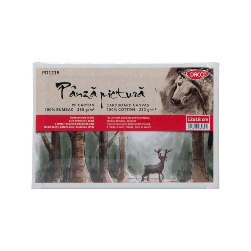 Panza pictura DACO 12x18 cm pe carton, 280 g/mp, bumbac 100% [1]