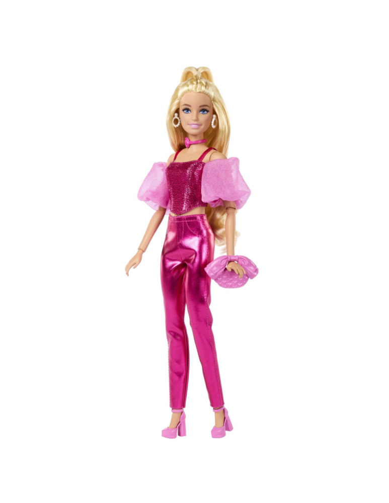 Papusa Barbie Deluxe Style cu Tinuta Roz Metalizat [5]