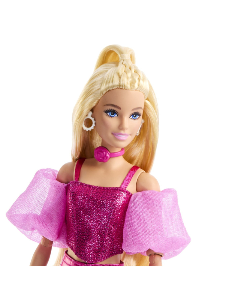 Papusa Barbie Deluxe Style cu Tinuta Roz Metalizat [3]