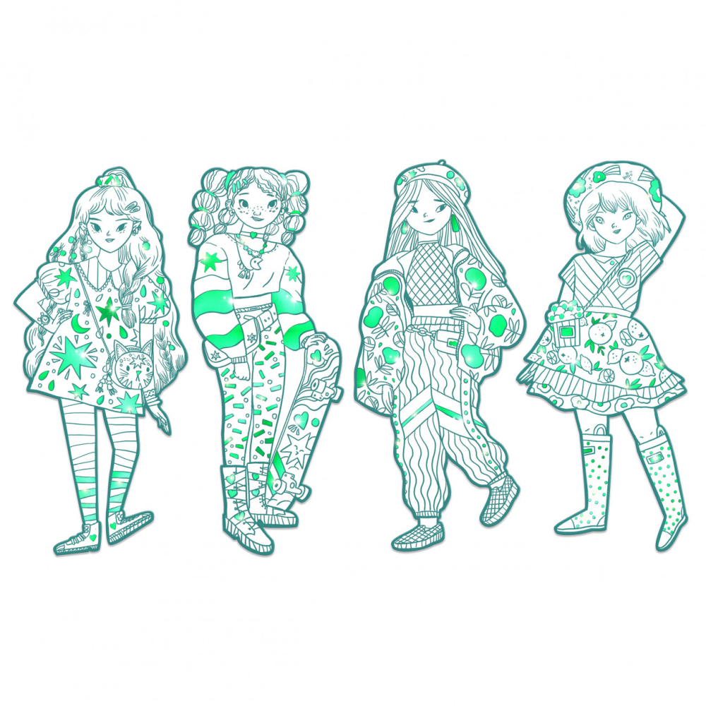 Parada modei de colorat, Angel si prietenele, Djeco [2]