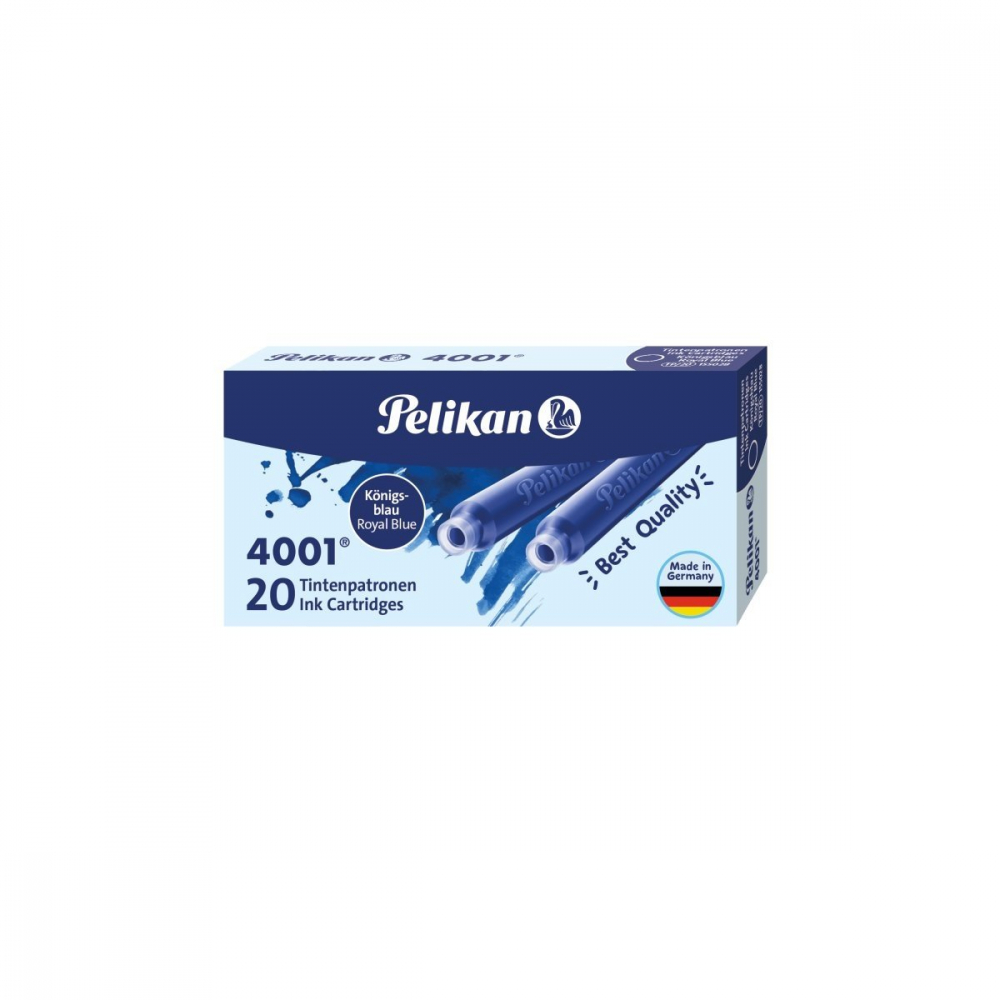 Patroane cerneala Pelikan 4001® – set 20 buc, albastru royal, compatibile standard (TP20) [1]