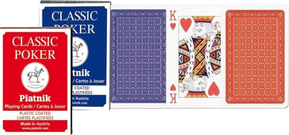 Piatnik - Classic 2 Index Poker Cards Rosu/Albastru [2]