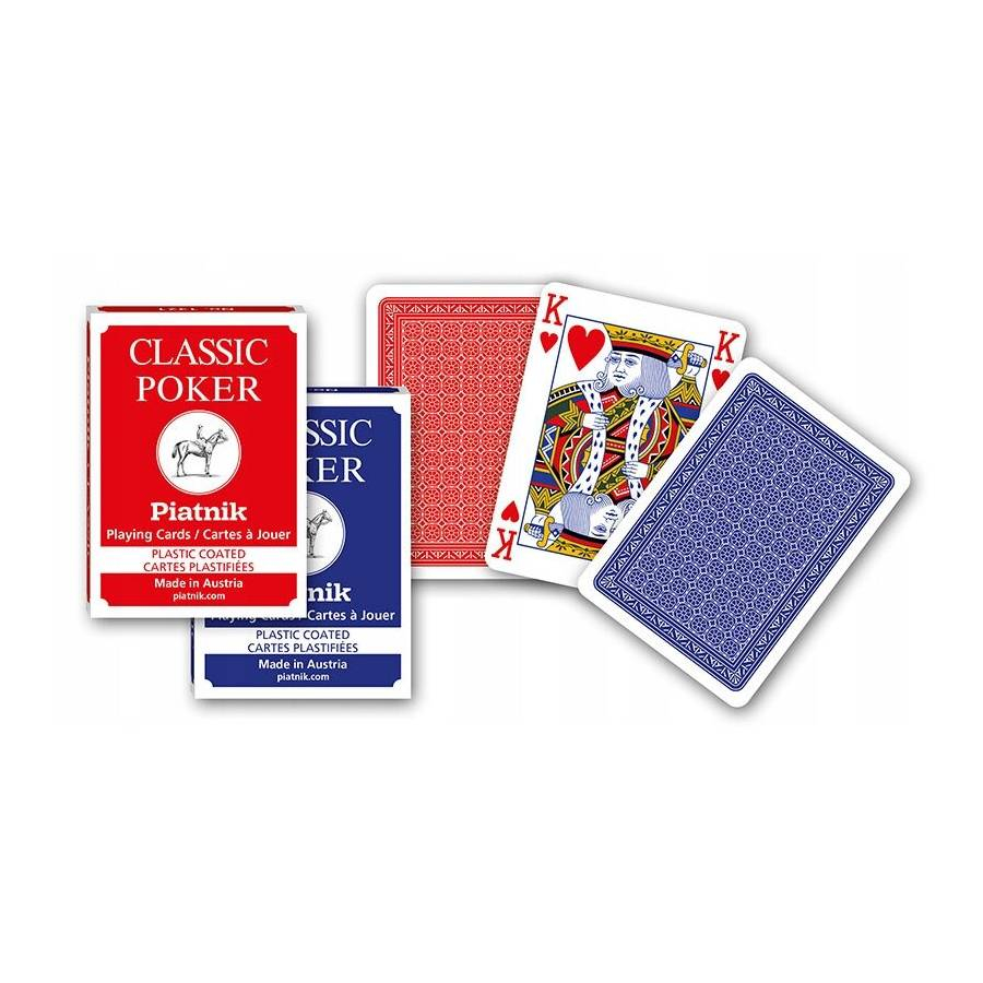 Piatnik - Classic 2 Index Poker Cards Rosu/Albastru [3]