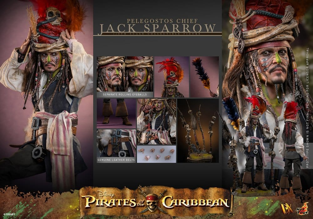 Pirates of the Caribbean: Dead Man's Chest Action DX Figure 1/6 Pelegostos Chief Jack Sparrow 30 cm [21]