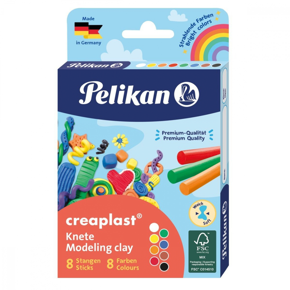 Plastilina Creaplast® – set 8 batoane, 160g, culori vibrante, moale si reutilizabila [1]