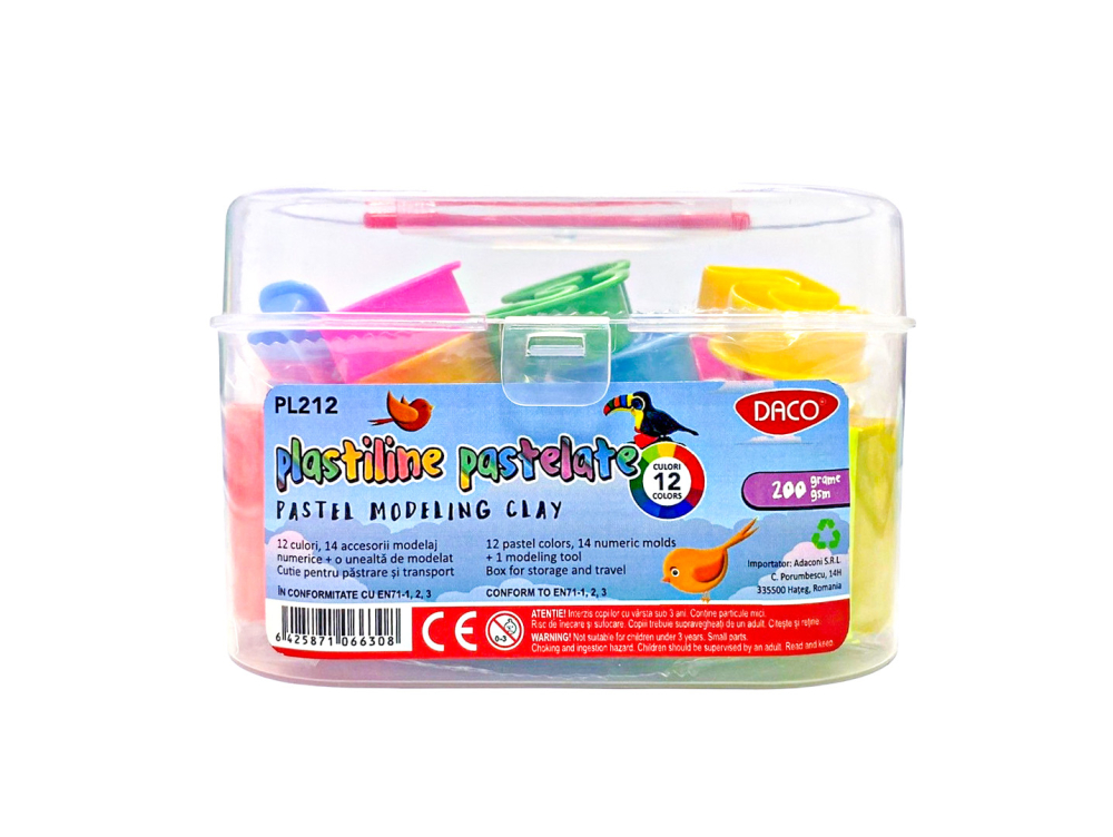 Plastilina DACO PL212 – 12 culori si accesorii [1]