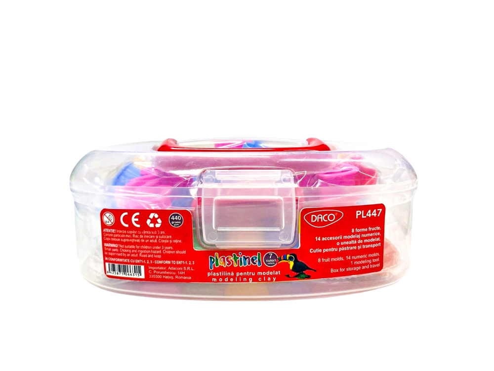 Plastilina DACO Plastinel, 7 culori, 440g, cu accesorii educative [1]