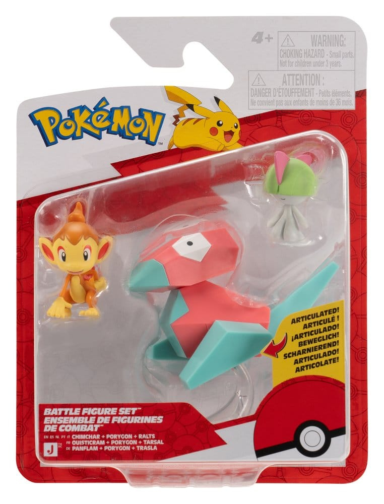 Pokémon Battle Figure Set Action Figures Chimchar, Ralts & Porygon (3-Pack) [16]