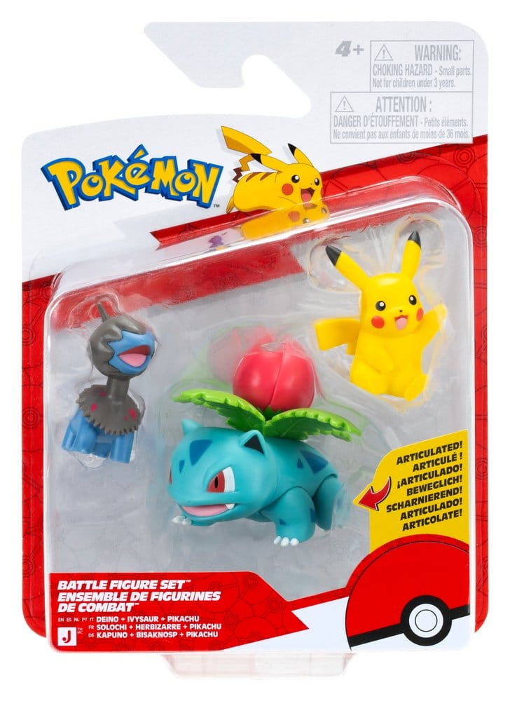 Pokémon Battle Figure Set Action Figures Pikachu, Deino & Ivysaur (3-Pack) [4]