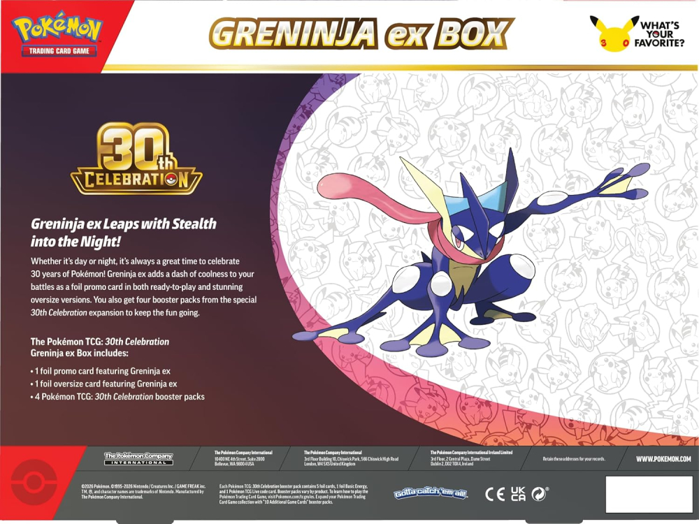 Pokemon TCG 30th Celebration Greninja ex Collection - 4 Boostere - Engleza [2]
