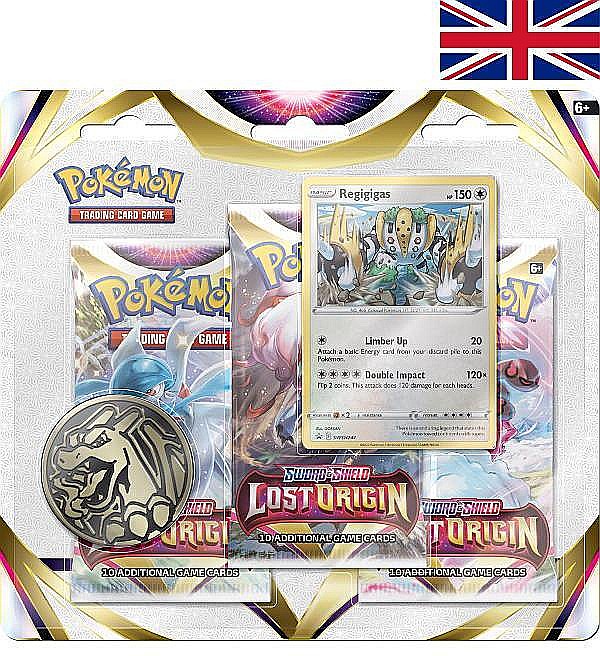Pokemon word & Shield 11 Lost Origin 3 pack Blister Regigigas sau Weaville [1]