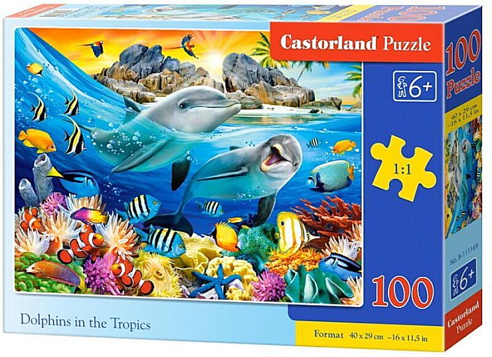 Puzzle 100 piese Dolphins in the Tropics - Castorland 111169 [1]