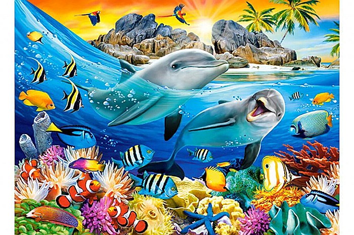 Puzzle 100 piese Dolphins in the Tropics - Castorland 111169 [2]