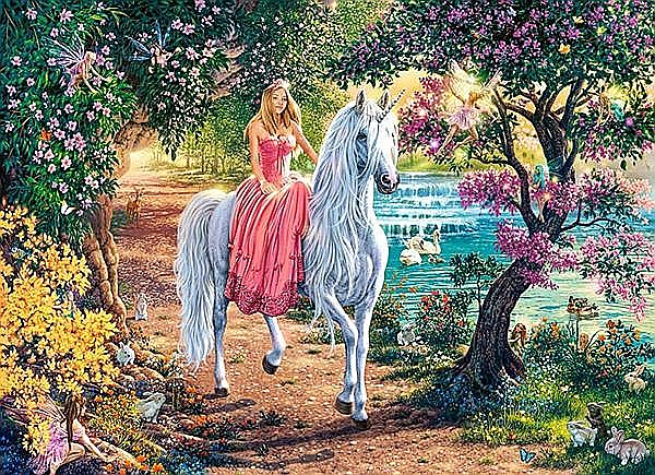 Puzzle 100 piese Printesa pe Unicorn 111114 [2]