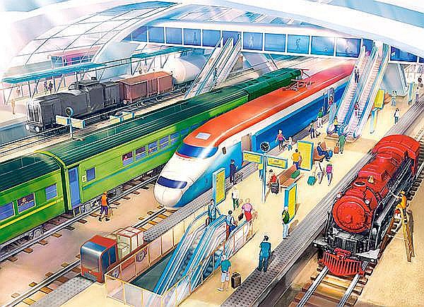 Puzzle 100 piese Train Station Castorland 111190 [2]
