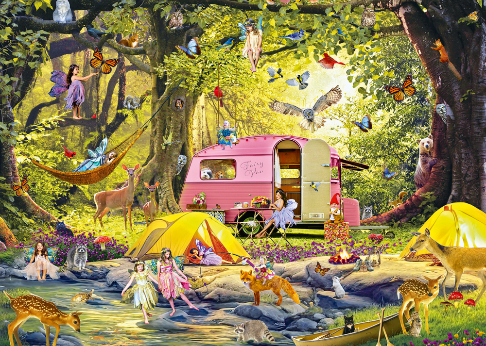 Puzzle 1000 piese Alipson Camping des Fees with Friends of the Forest [2]