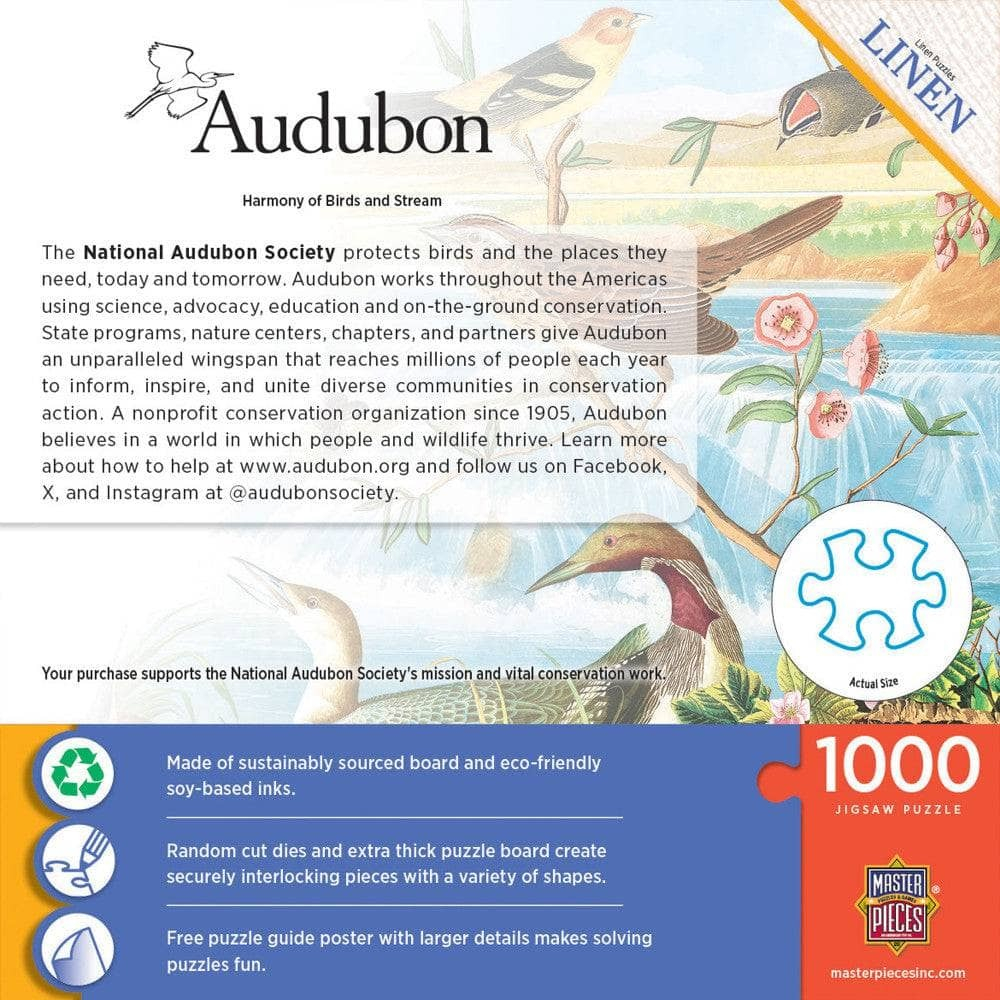 Puzzle 1000 piese Audubon Harmony of Birds & Stream [3]