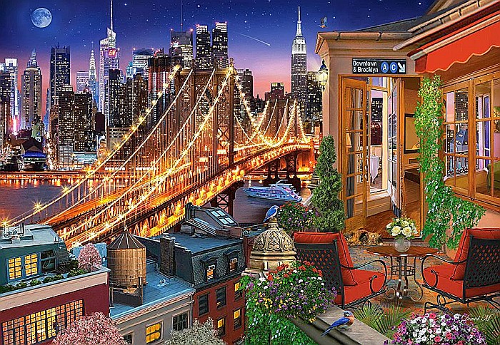 Puzzle 1000 piese Brooklyn Bridge Lights 104598 [2]