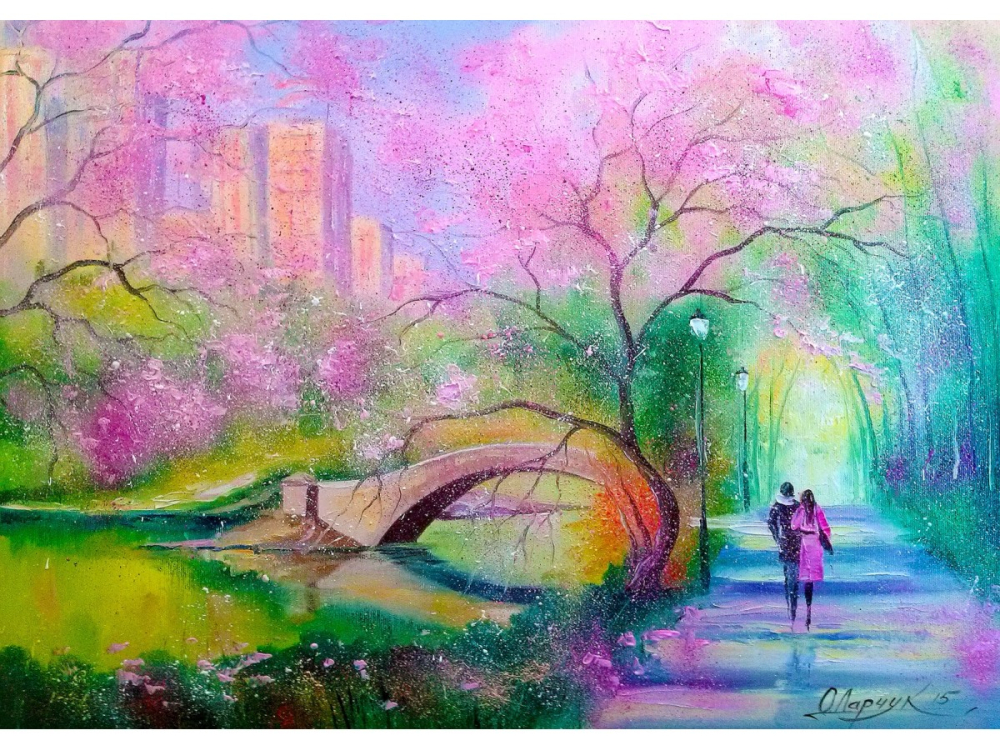 Puzzle 1000 piese Enjoy – A Walk in a City Park [2]