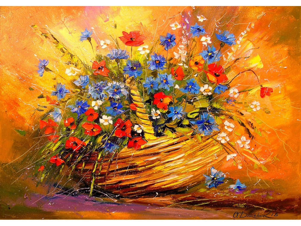 Puzzle 1000 piese Enjoy – Basket with Flowers [2]