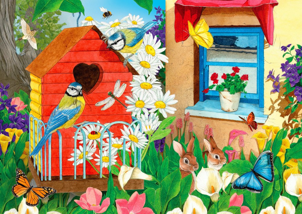 Puzzle 1000 piese Enjoy – Birdhouse Garden [2]