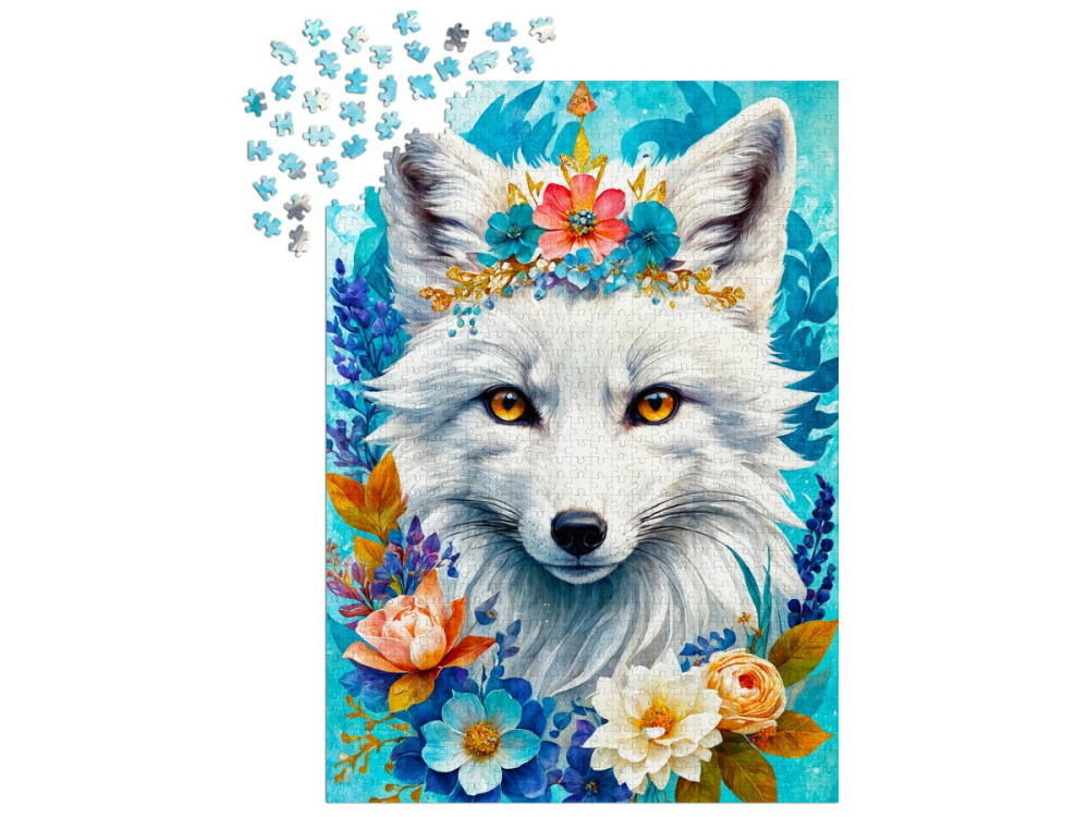 Puzzle 1000 piese Enjoy – Blooming Snow Fox [3]