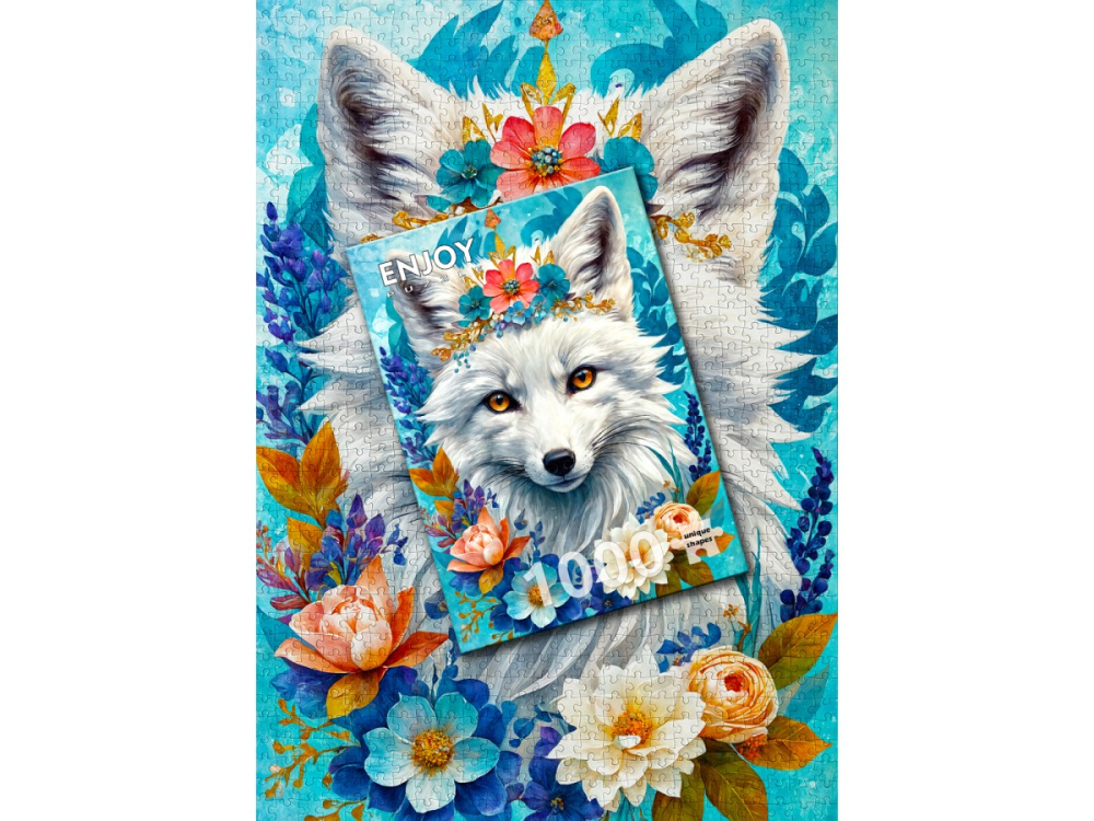 Puzzle 1000 piese Enjoy – Blooming Snow Fox [4]