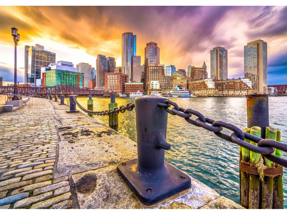 Puzzle 1000 piese Enjoy – Boston Harbor at Dusk, USA [2]
