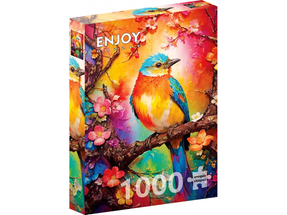 Puzzle 1000 piese Enjoy – Colorful Birdie [1]