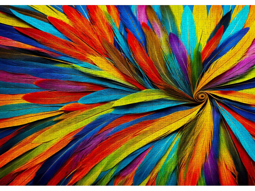 Puzzle 1000 piese Enjoy – Colorful Feathers [2]