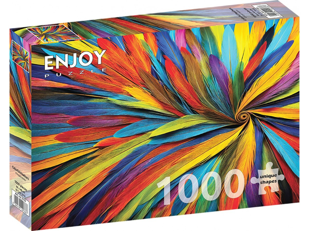 Puzzle 1000 piese Enjoy – Colorful Feathers [1]